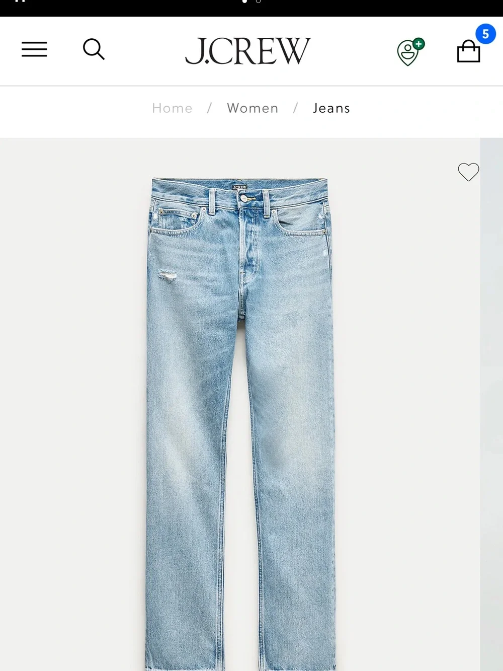 J. Crew Jesse relaxed straight jean NWT sz 25